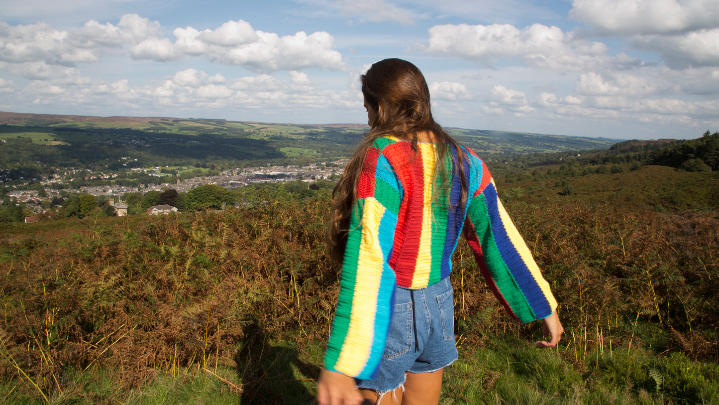 Ringmaster Striped Crochet Cardigan