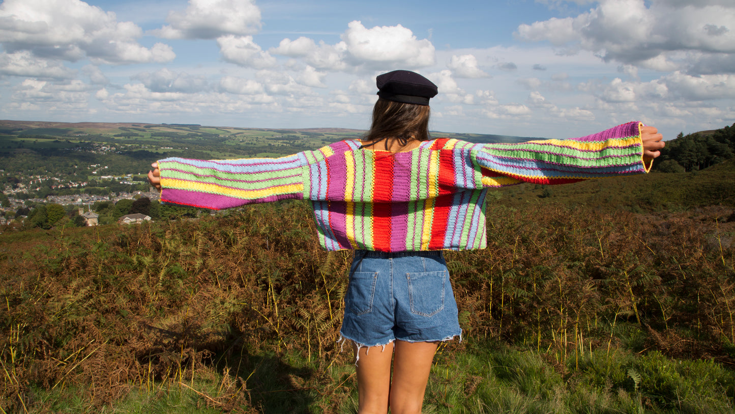 Cirque Du Soleil Striped Crochet Cardigan