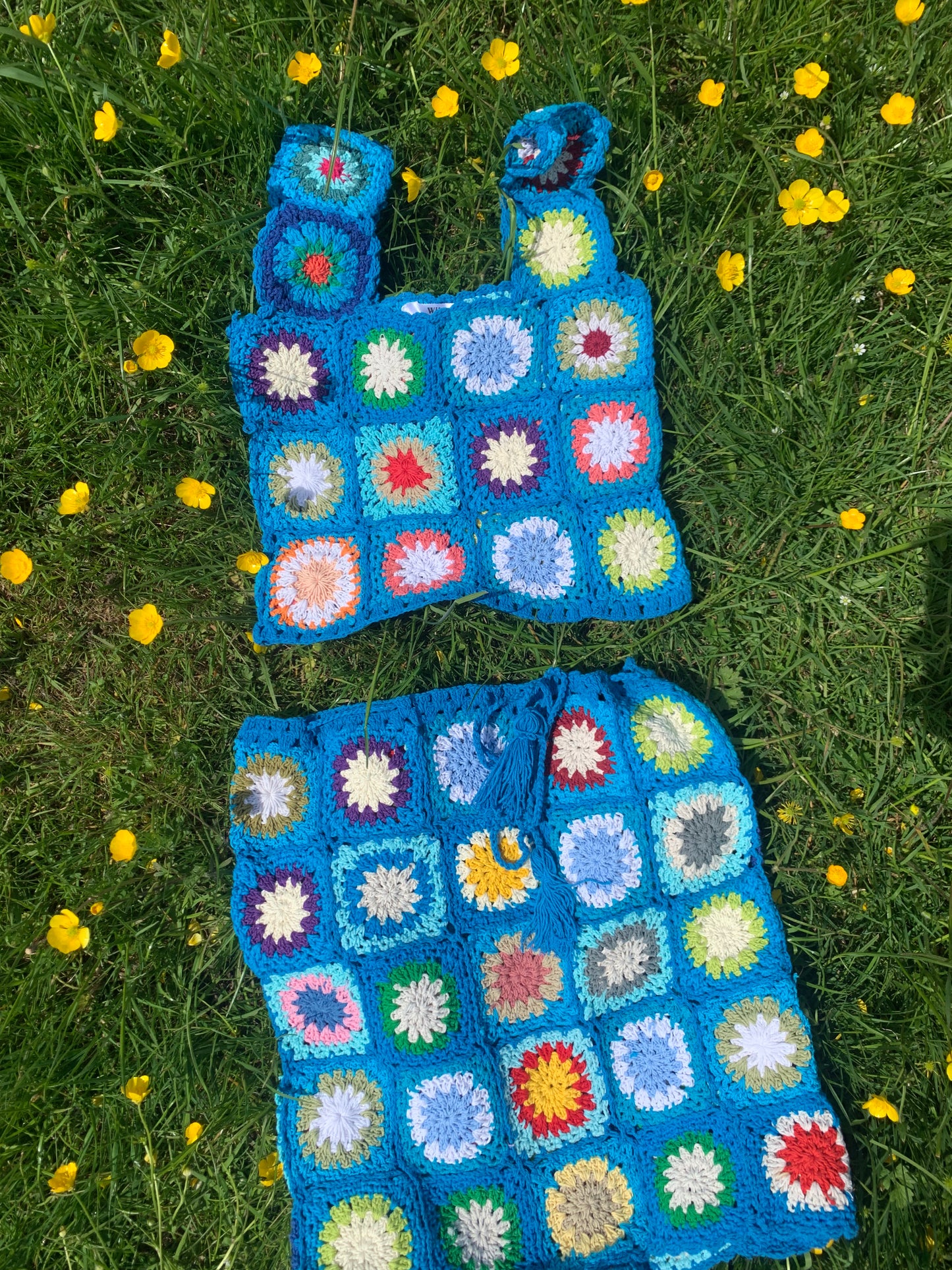 Patchwork Granny Square Skirt - XS/S