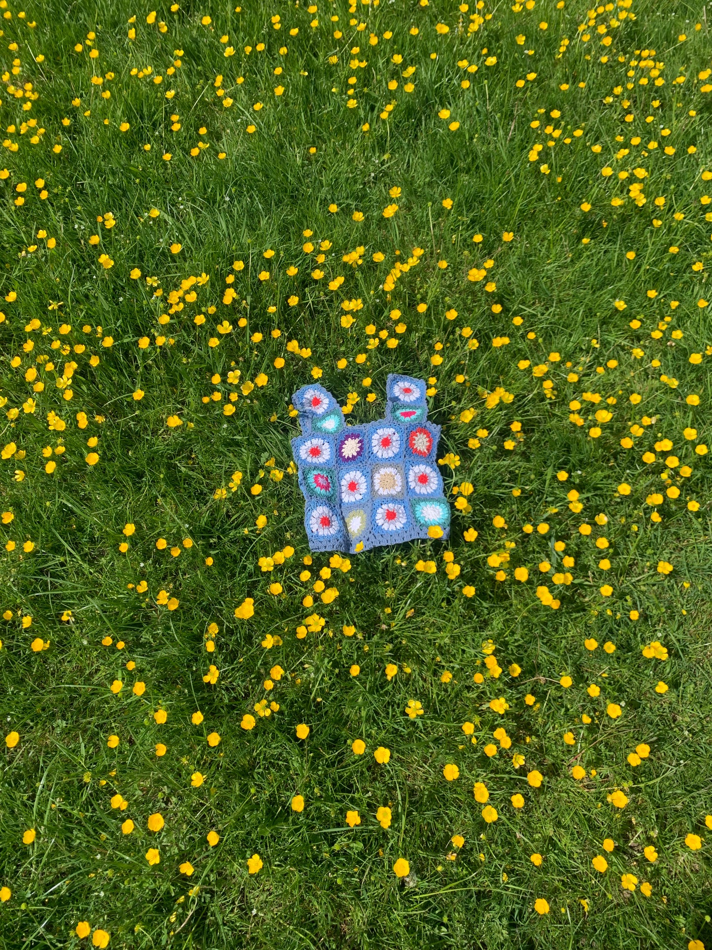 Patchwork Granny Square Crop Top - XS / S