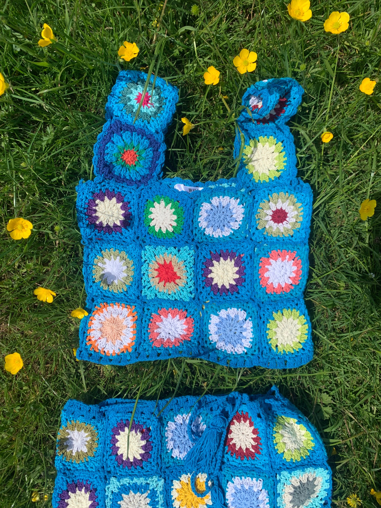 Patchwork Granny Square Crop Top - XS / S