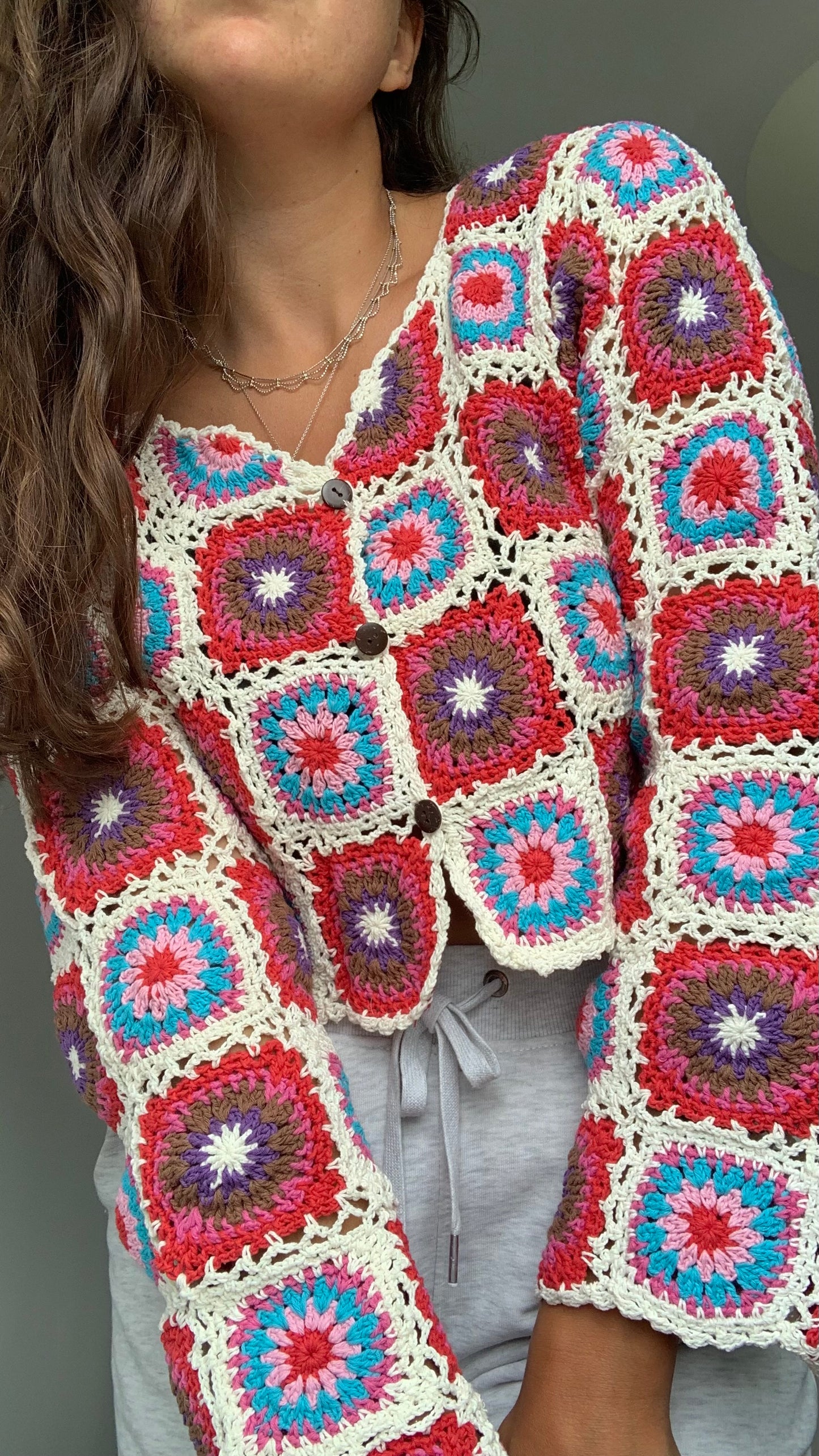 Rose Garden Granny Square Cardigan