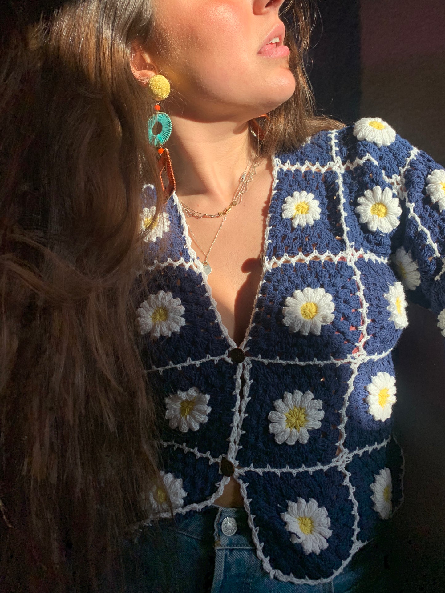 LAZY DAiSY Cardigan in Navy Blue