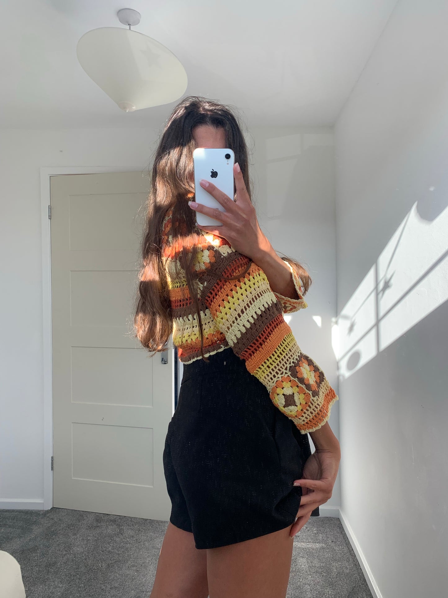 Ziggy cropped Jumper in 70s Sunset Yellow & Orange