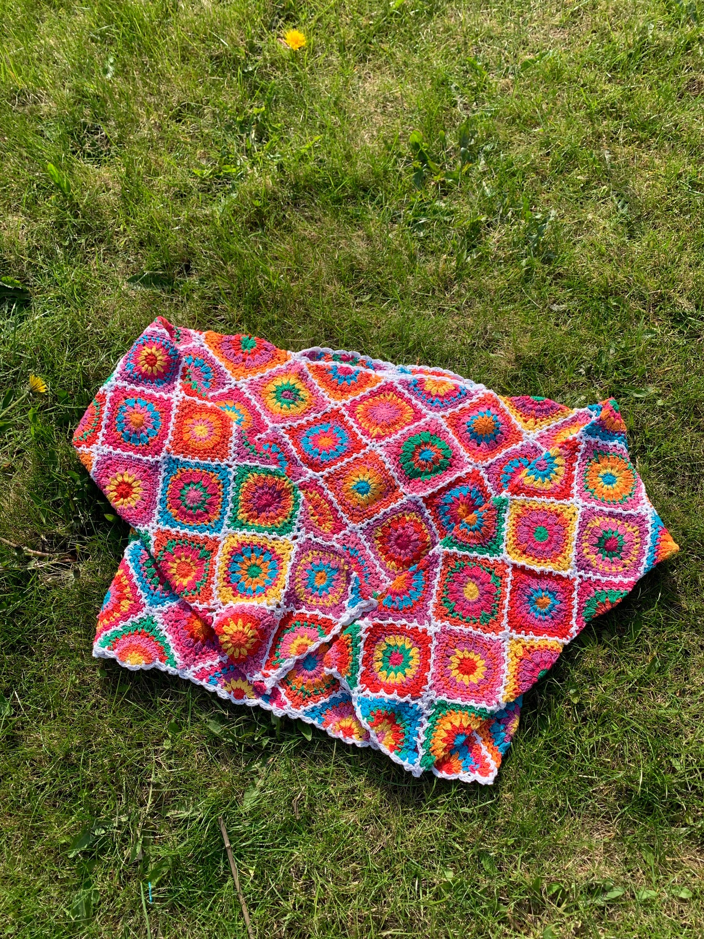 Tutti Frutti Full Length Granny Square Crochet Jumper