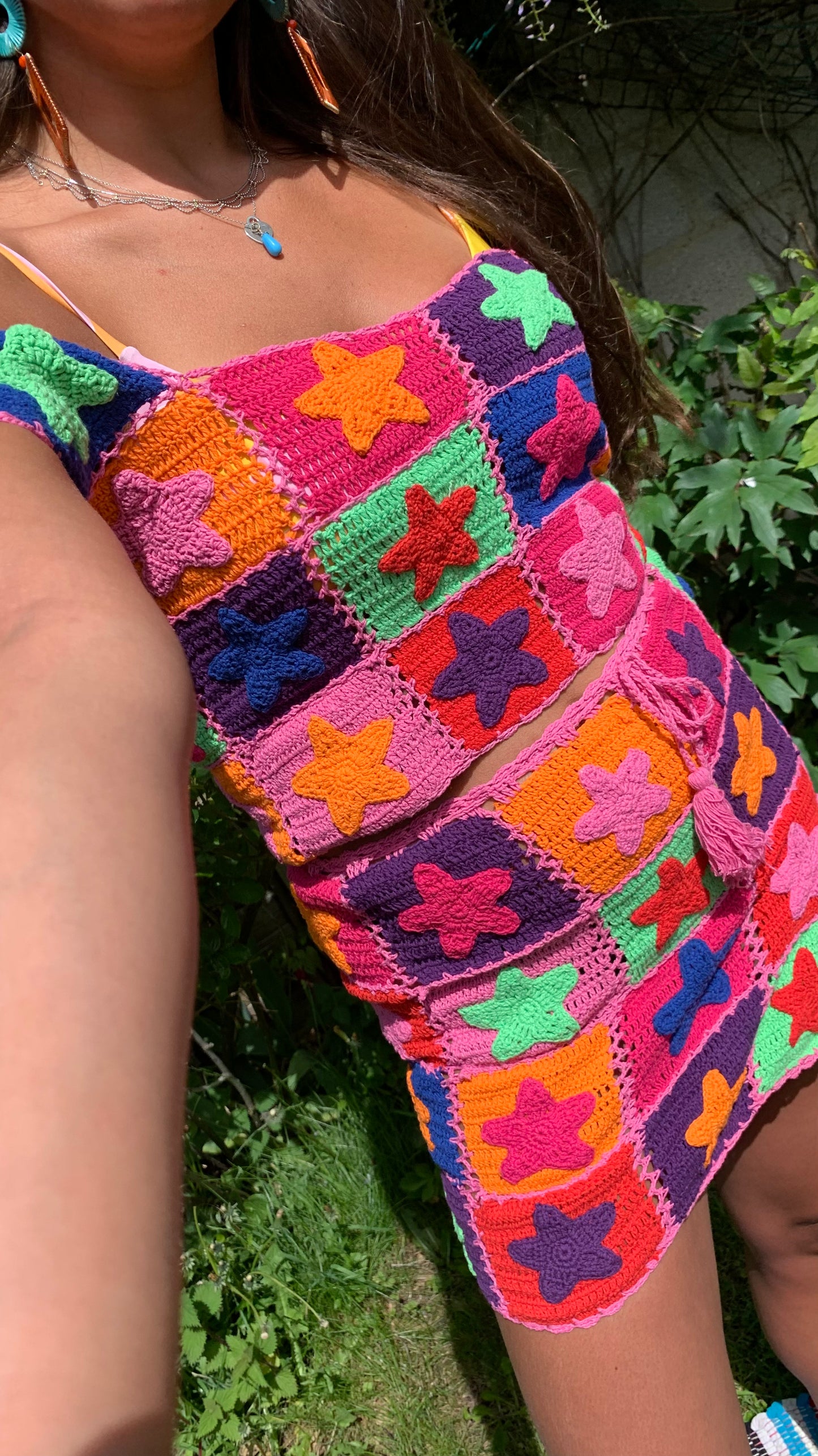 Stardust Multicoloured Star Cropped Top