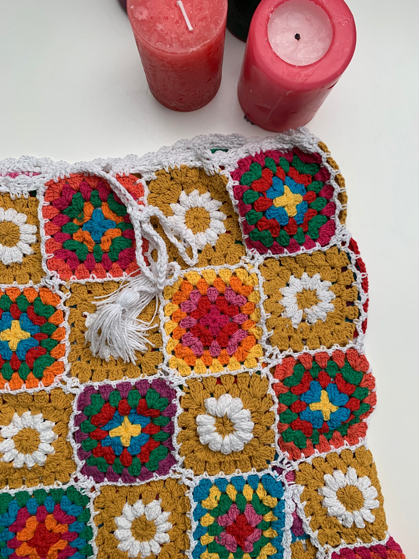 “Mimi” Patchwork Granny Square Skirt with Split - XS/S