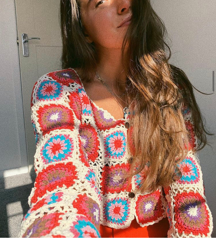 Rose Garden Granny Square Cardigan