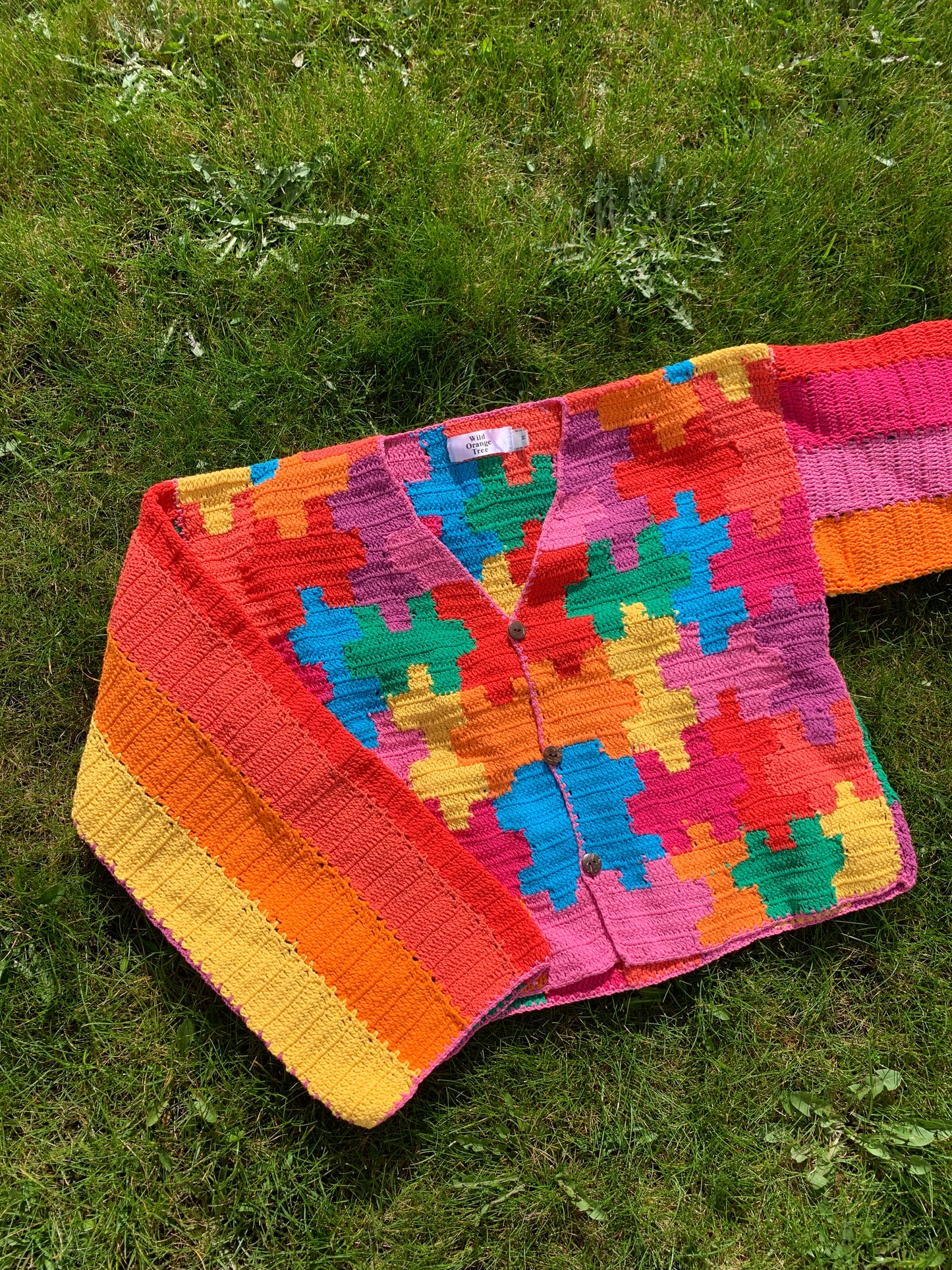 Puzzle Piece Crochet Cardigan