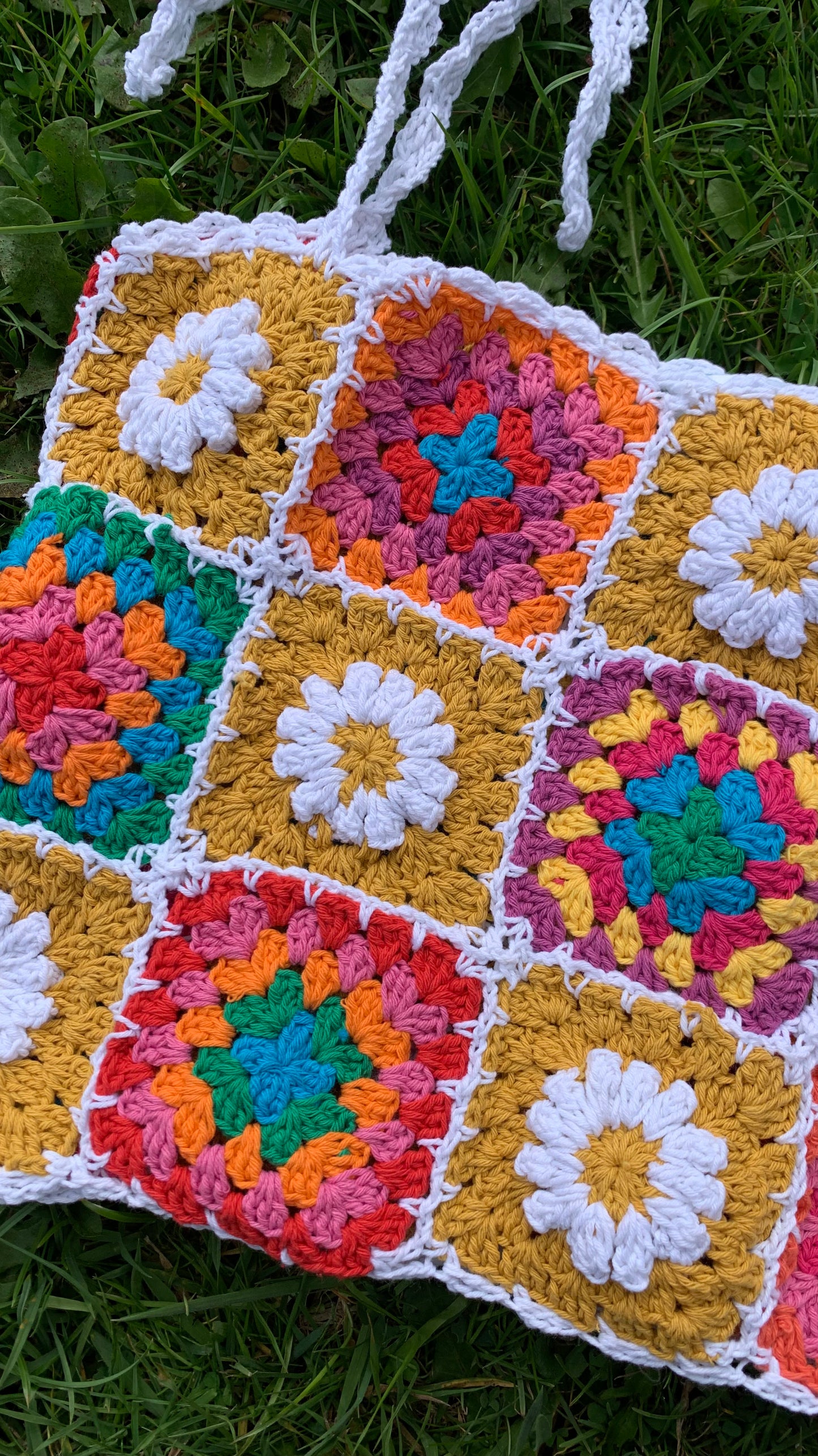 “Mimi” Patchwork Granny Square Skirt with Split - XS/S
