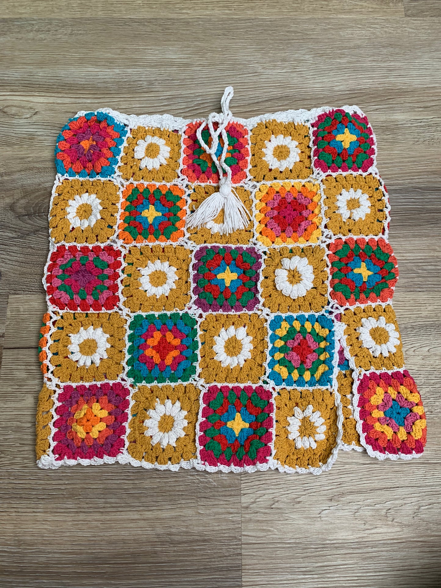 “Mimi” Patchwork Granny Square Skirt with Split - XS/S