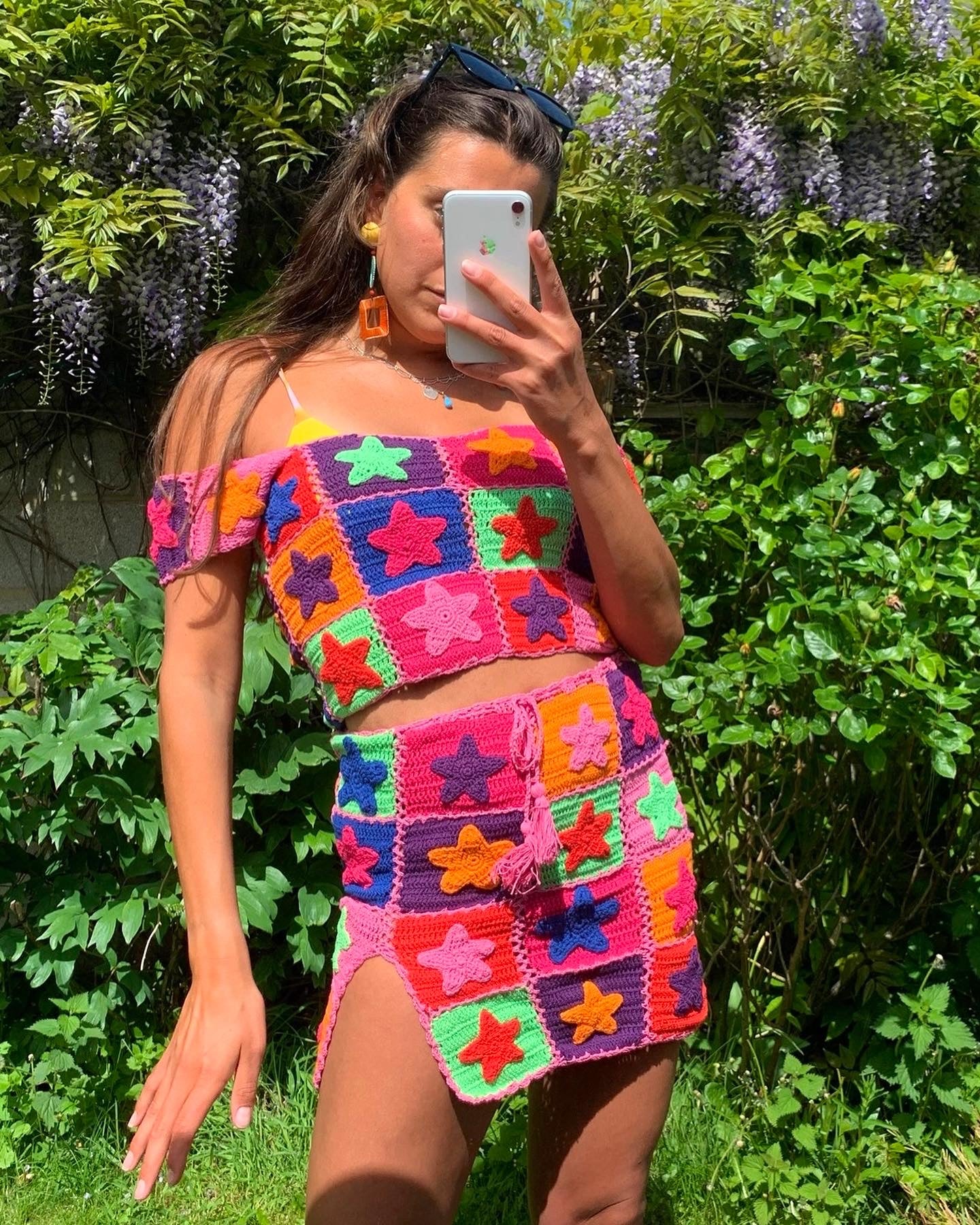 Stardust Multicoloured Star Cropped Top