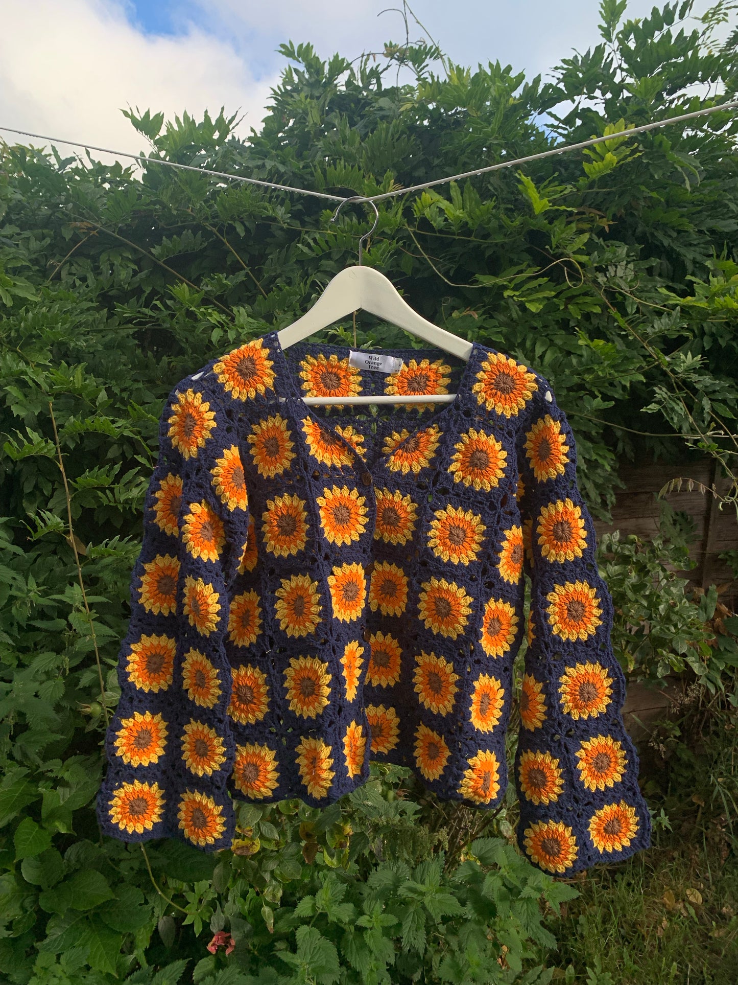 *REWILD* Sundance Kid in Blue Sunflower Cardigan