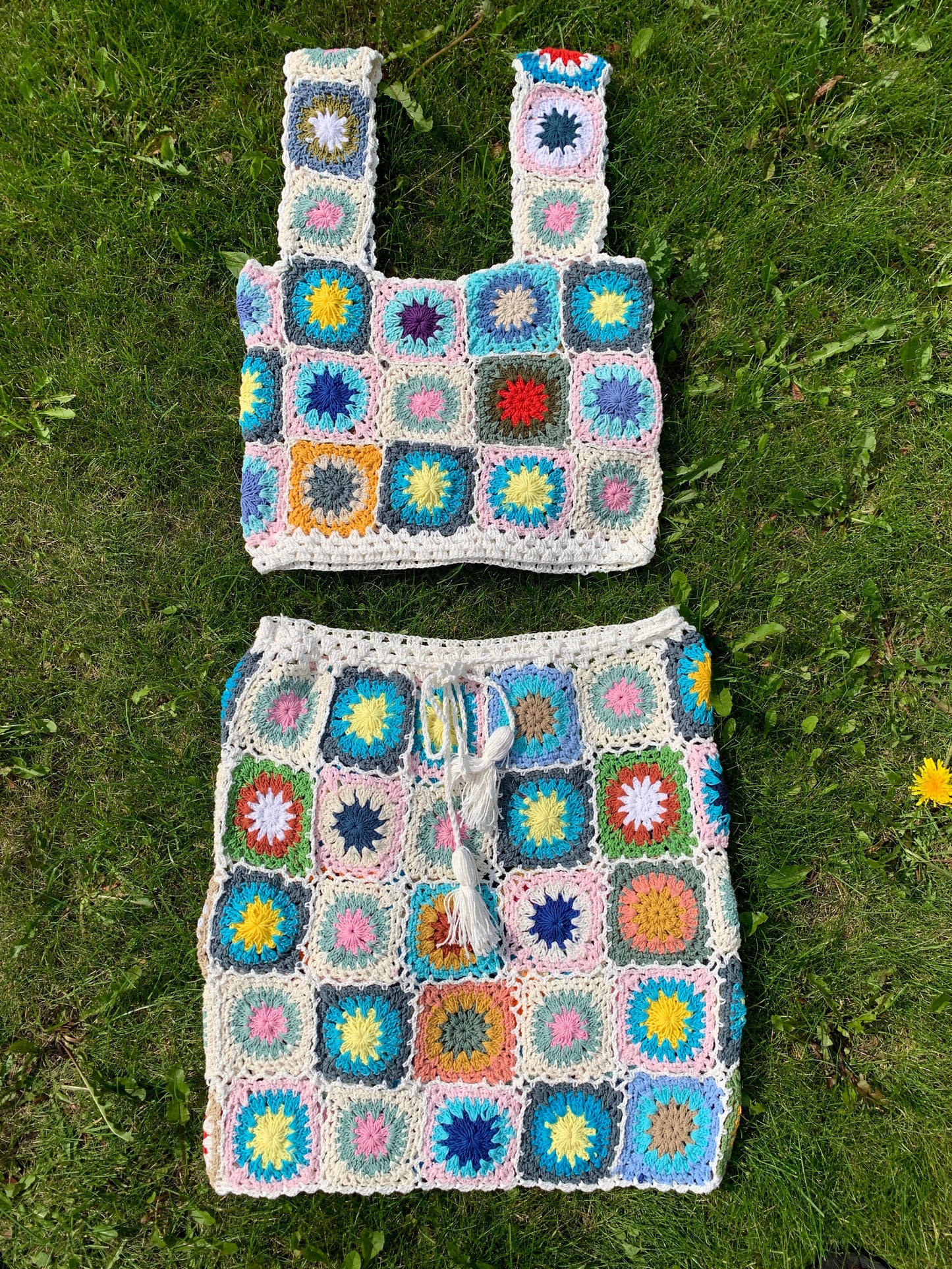 Patchwork Granny Square Crop Top - XL