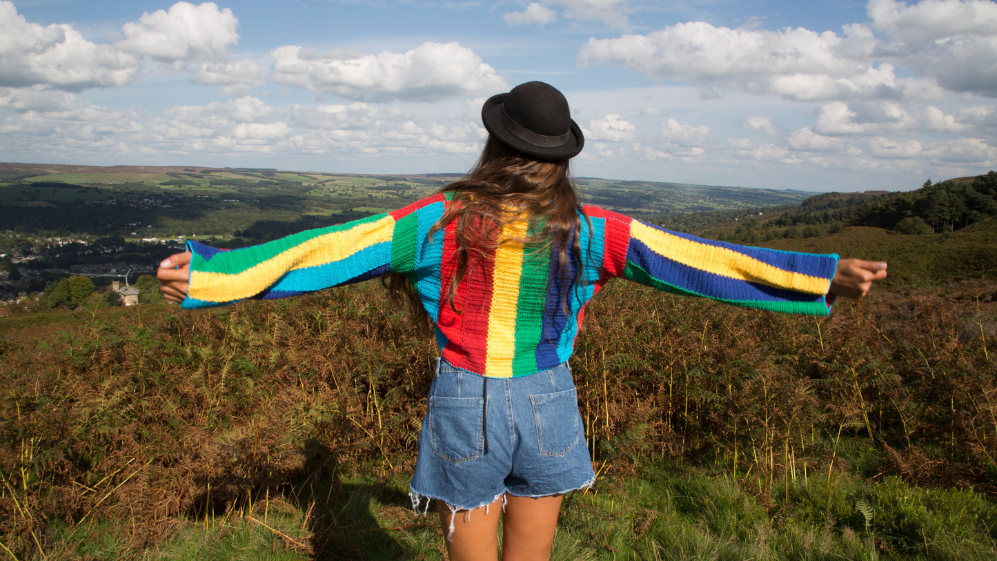 Ringmaster Striped Crochet Cardigan