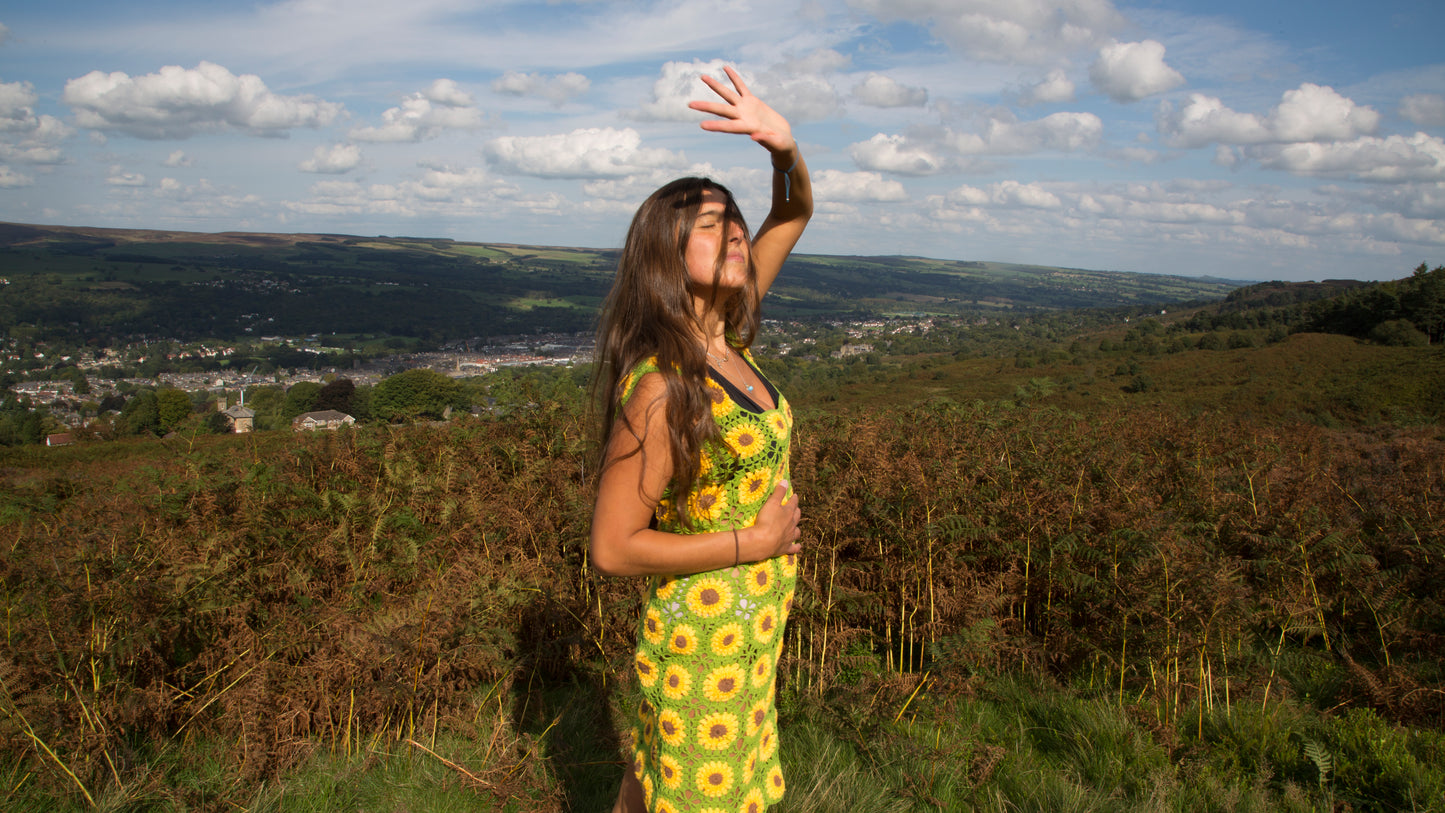 Sundance Kid Sunflower Crochet Dress