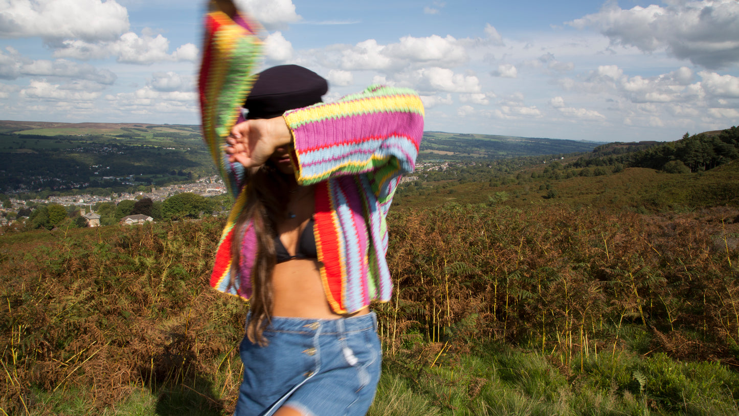 Cirque Du Soleil Striped Crochet Cardigan