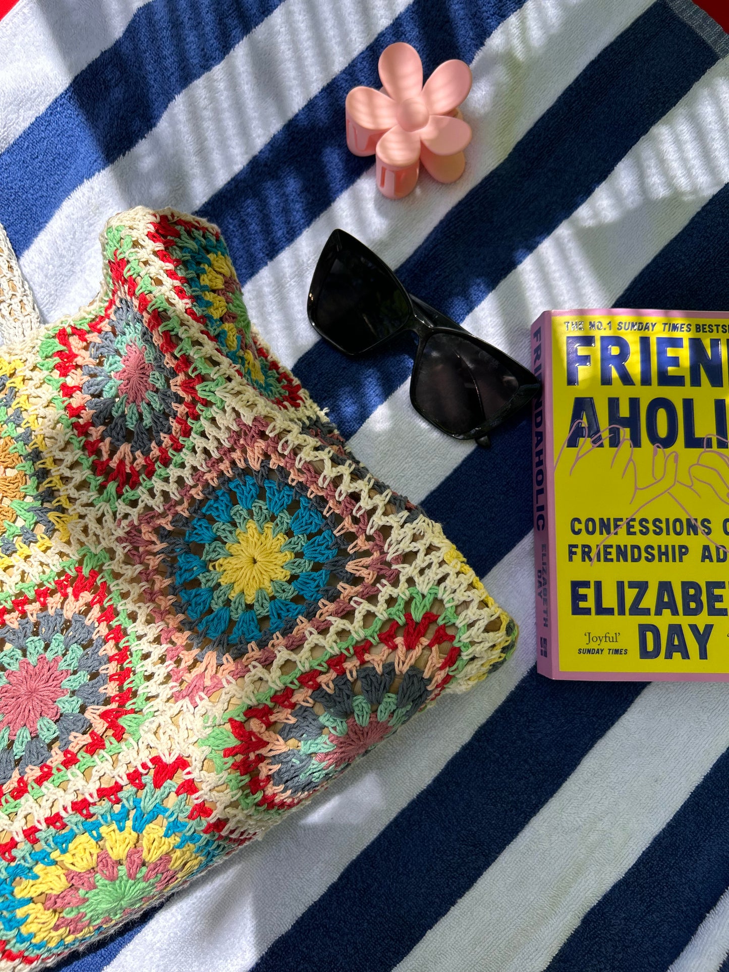 Crochet wicker tote beach bag (smaller size)