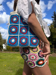 Granny Square Tote Bag with zip