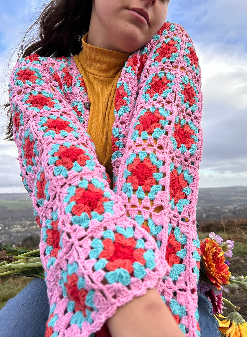 Olivia Pink Pastel Crochet Cardigan