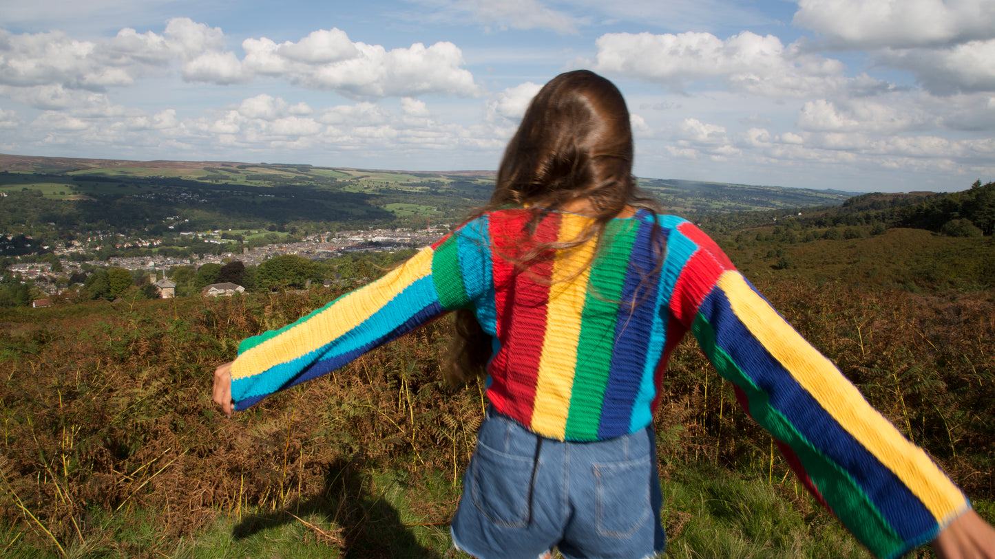 Ringmaster Striped Crochet Cardigan