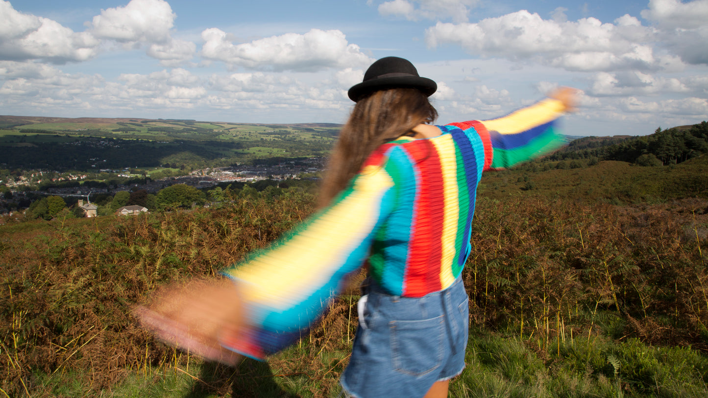 Ringmaster Striped Crochet Cardigan