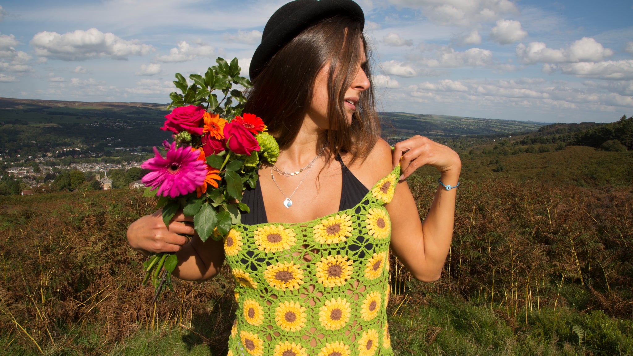 Sundance Kid Sunflower Crochet Dress