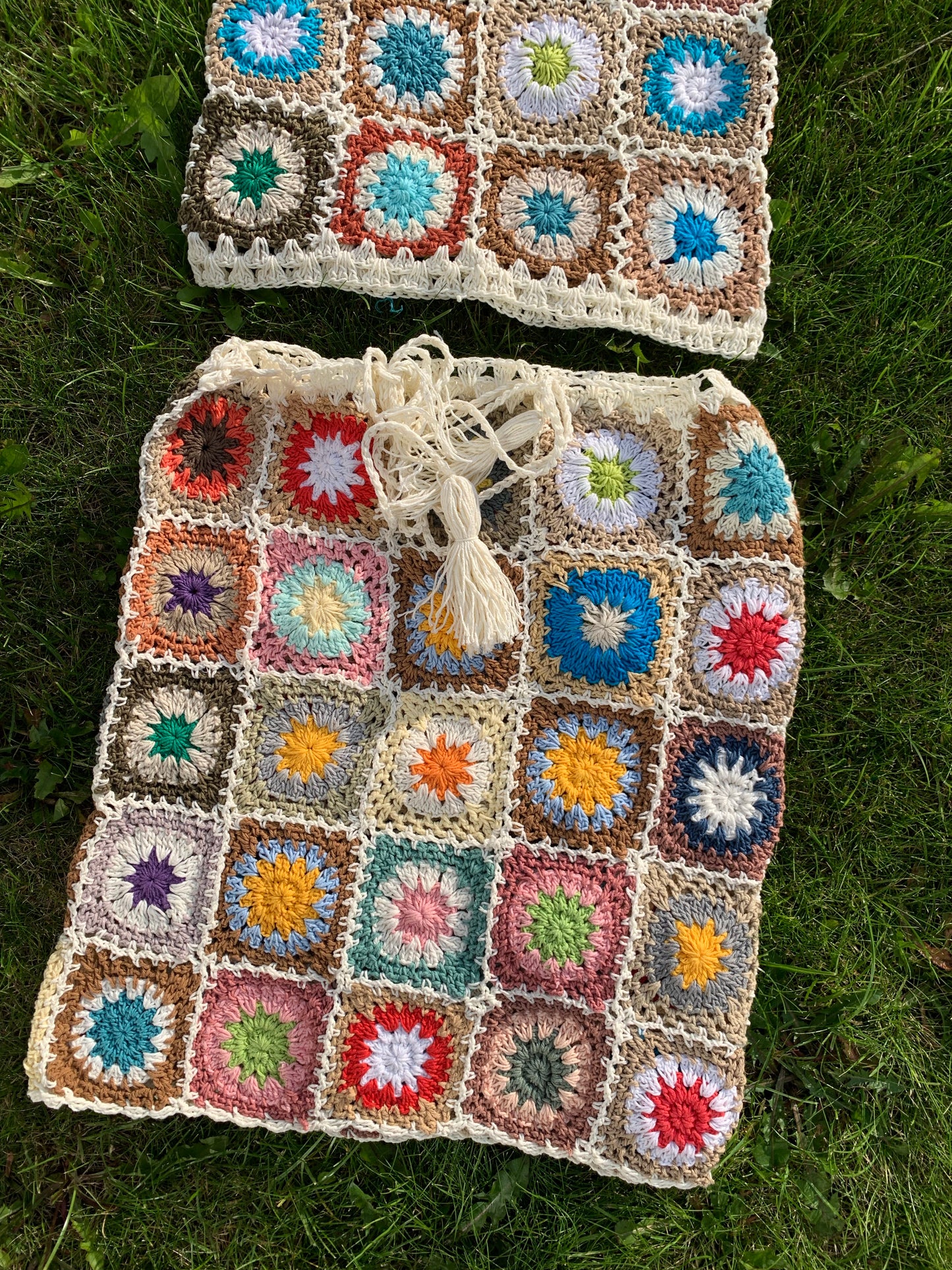 Patchwork Granny Square Skirt - M