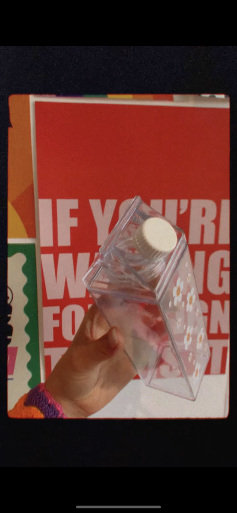Daisy Milk Carton Water Bottle