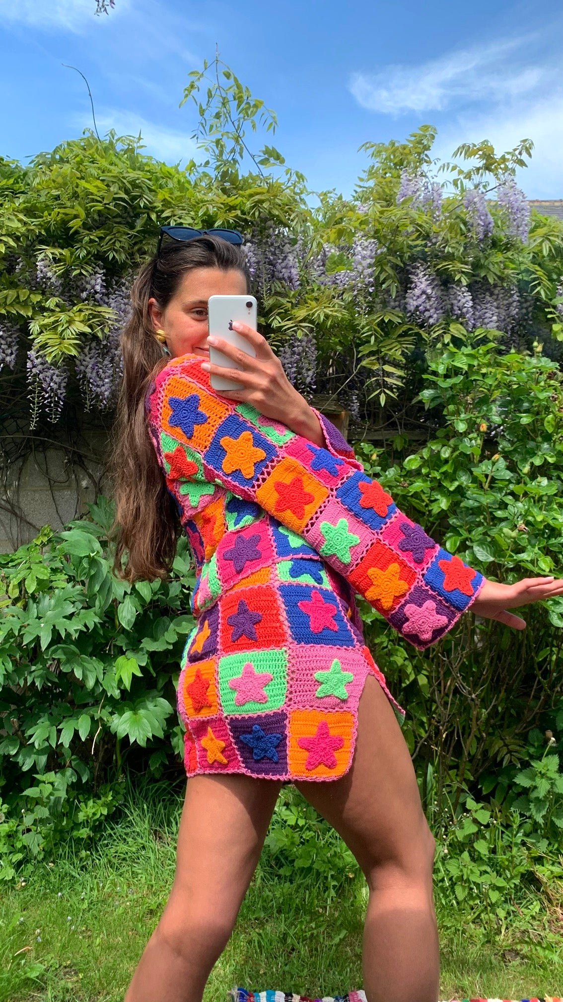 Stardust Multicoloured Crochet Star Cardigan