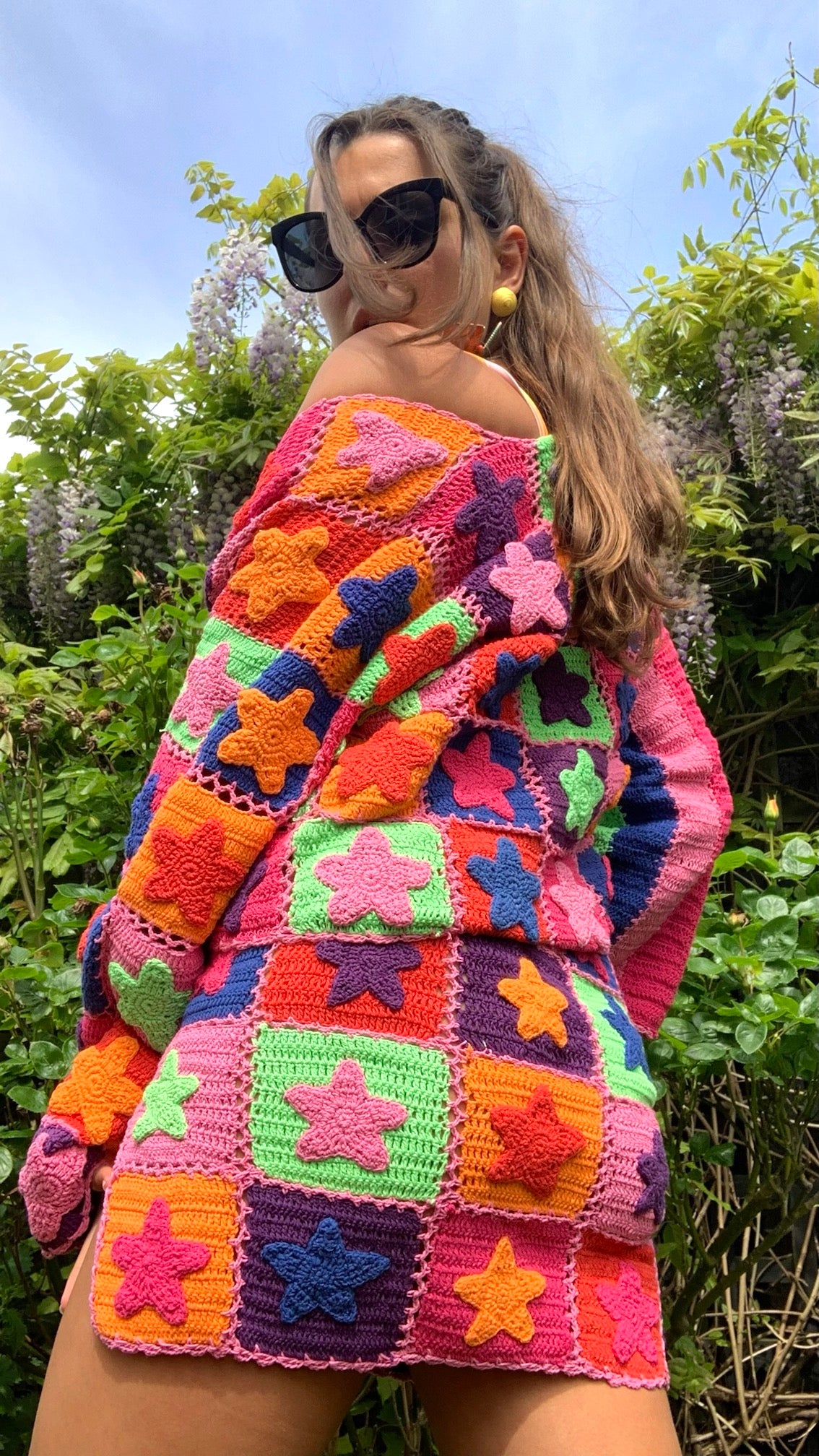 Stardust Multicoloured Crochet Star Cardigan