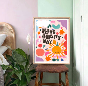 Happy Day A3 Art Print / Poster