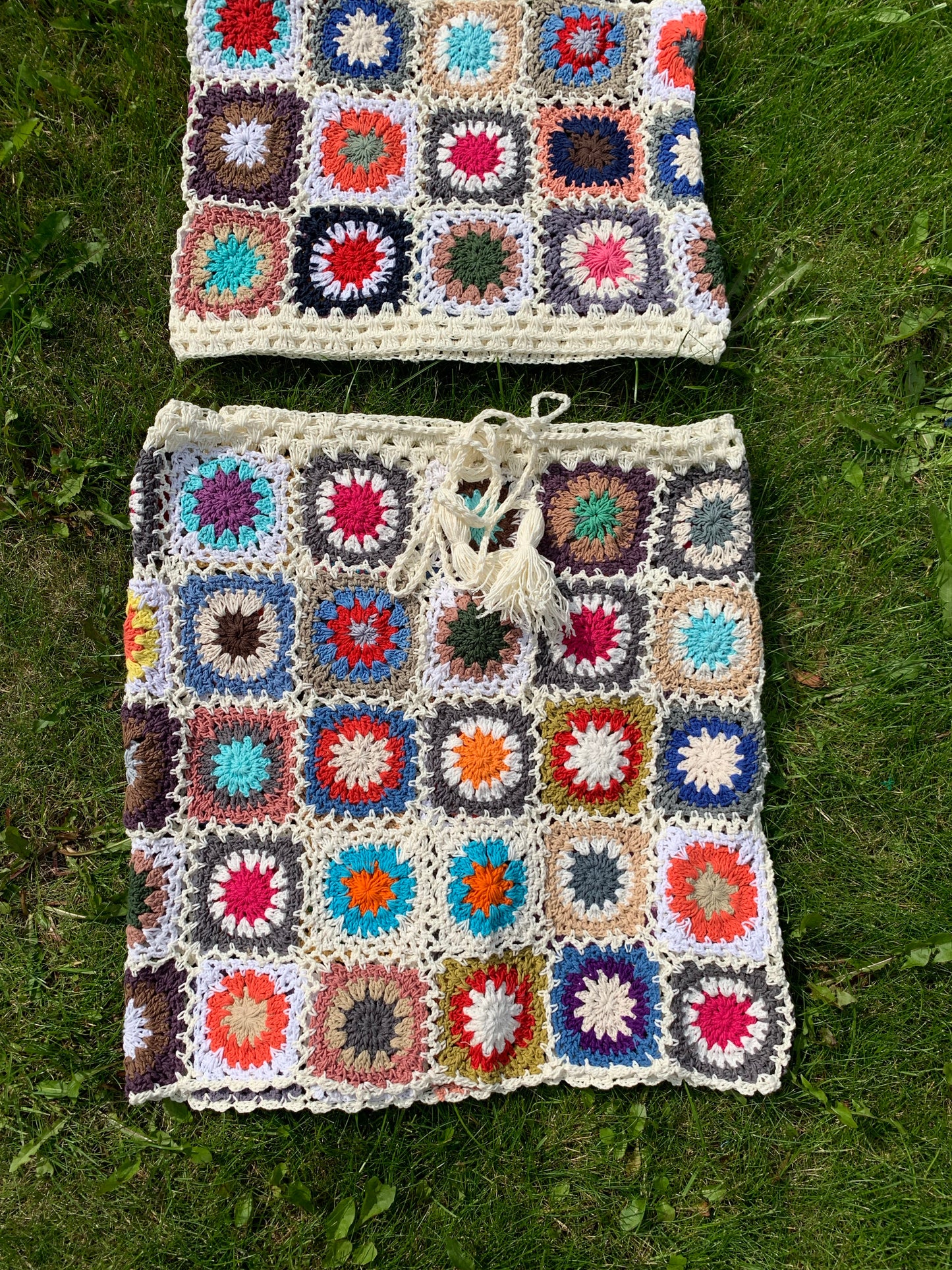 Patchwork Granny Square Skirt - XL
