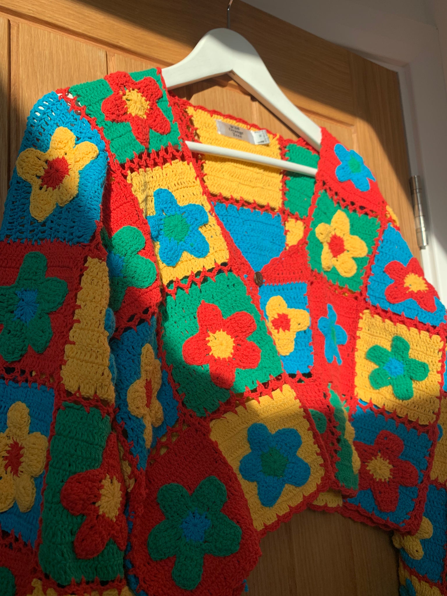 Reversible Carousel Primary Colour Crochet Cardigan