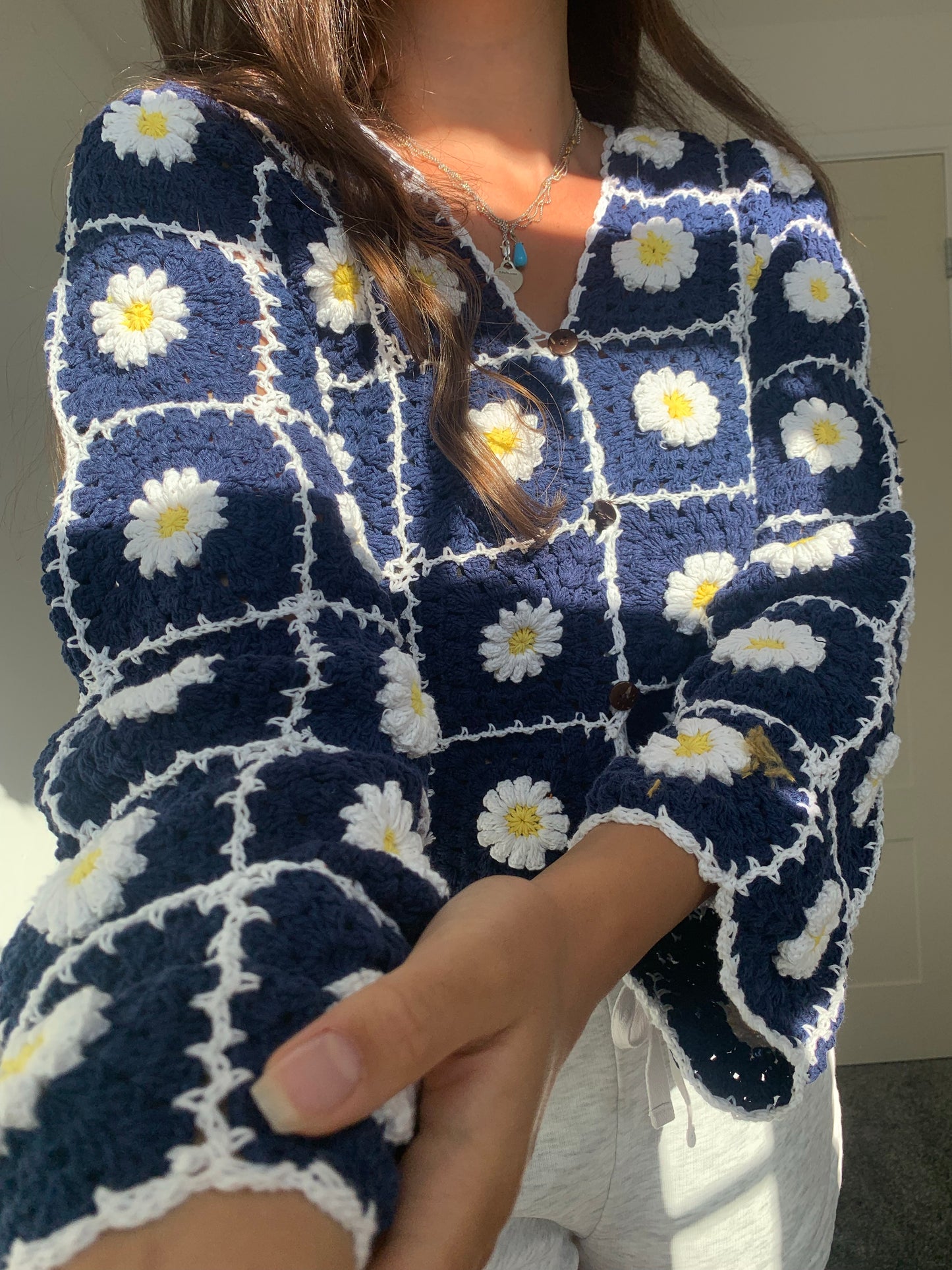 LAZY DAiSY Cardigan in Navy Blue