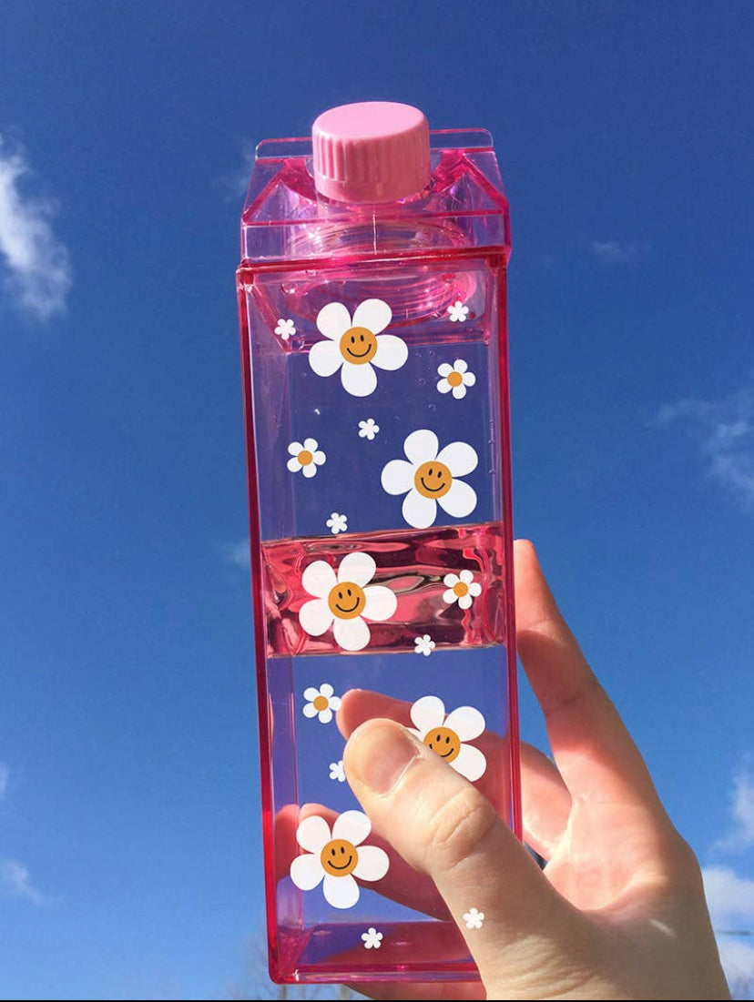 Daisy Milk Carton Water Bottle