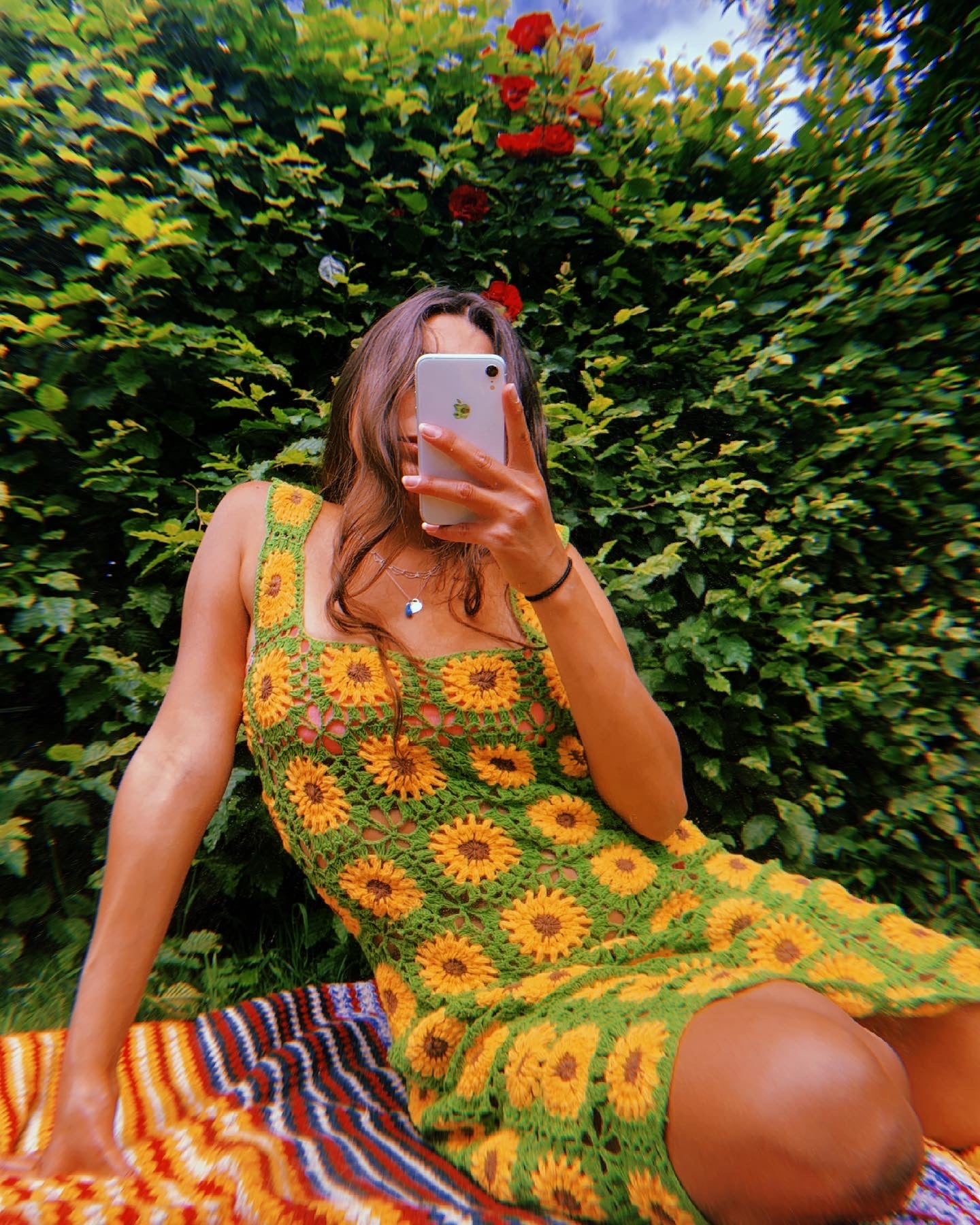 Sundance Kid Sunflower Crochet Dress