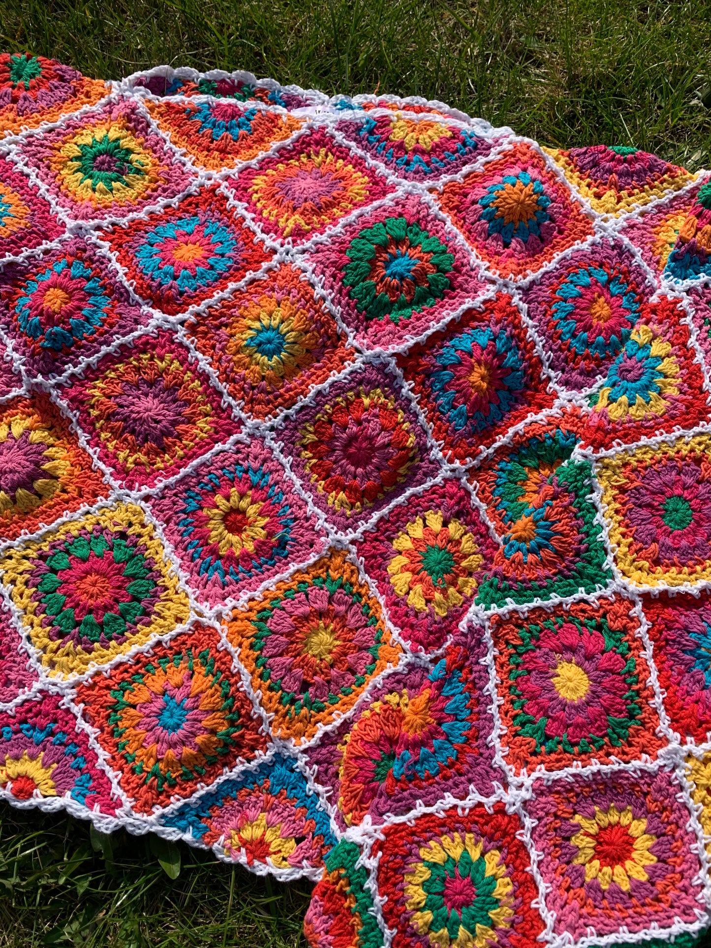 Tutti Frutti Full Length Granny Square Crochet Jumper