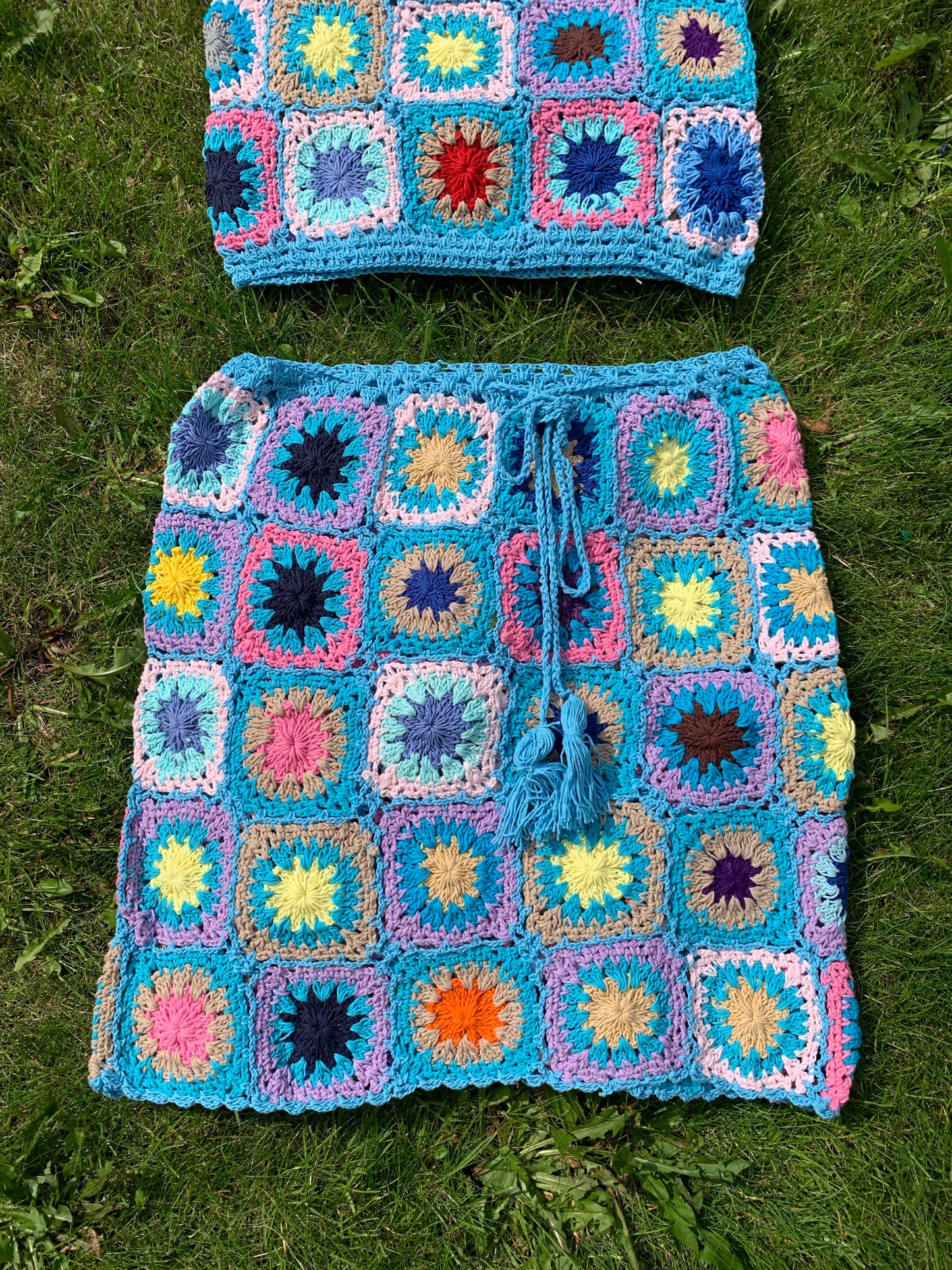Patchwork Granny Square Skirt - XL