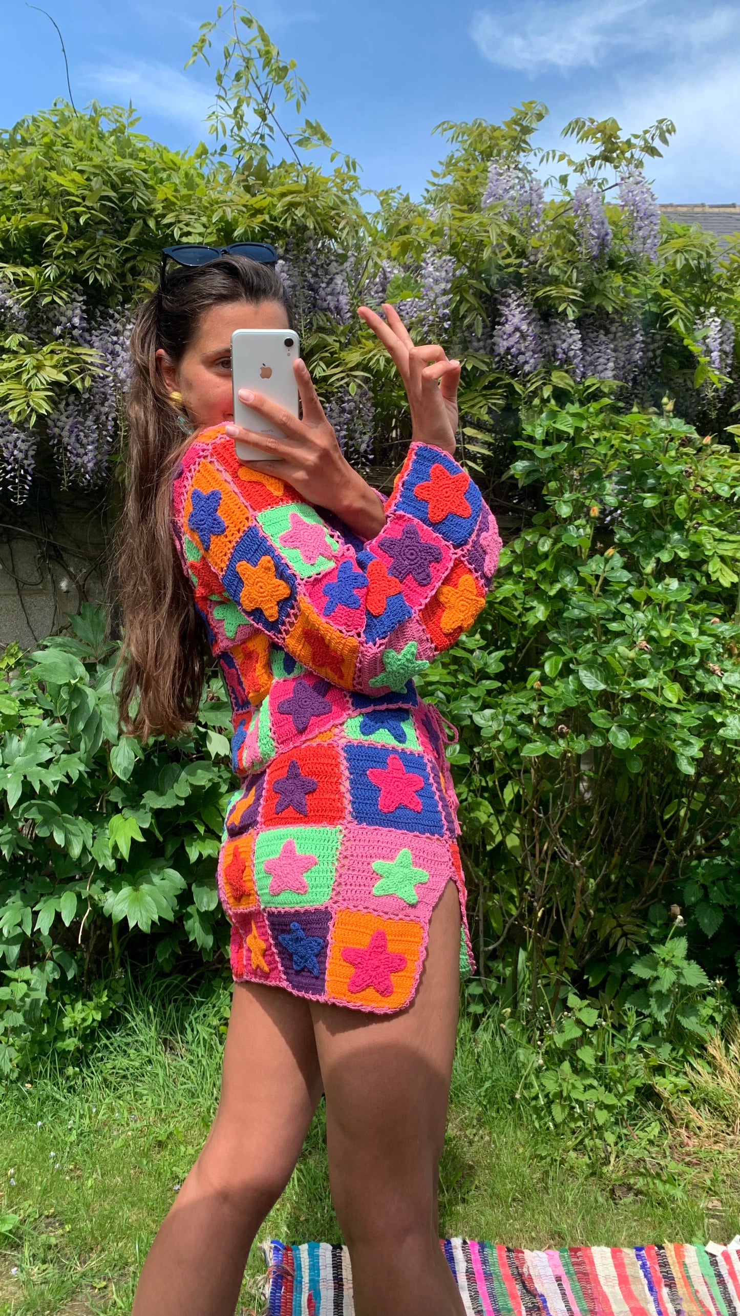 Stardust Multicoloured Crochet Star Cardigan