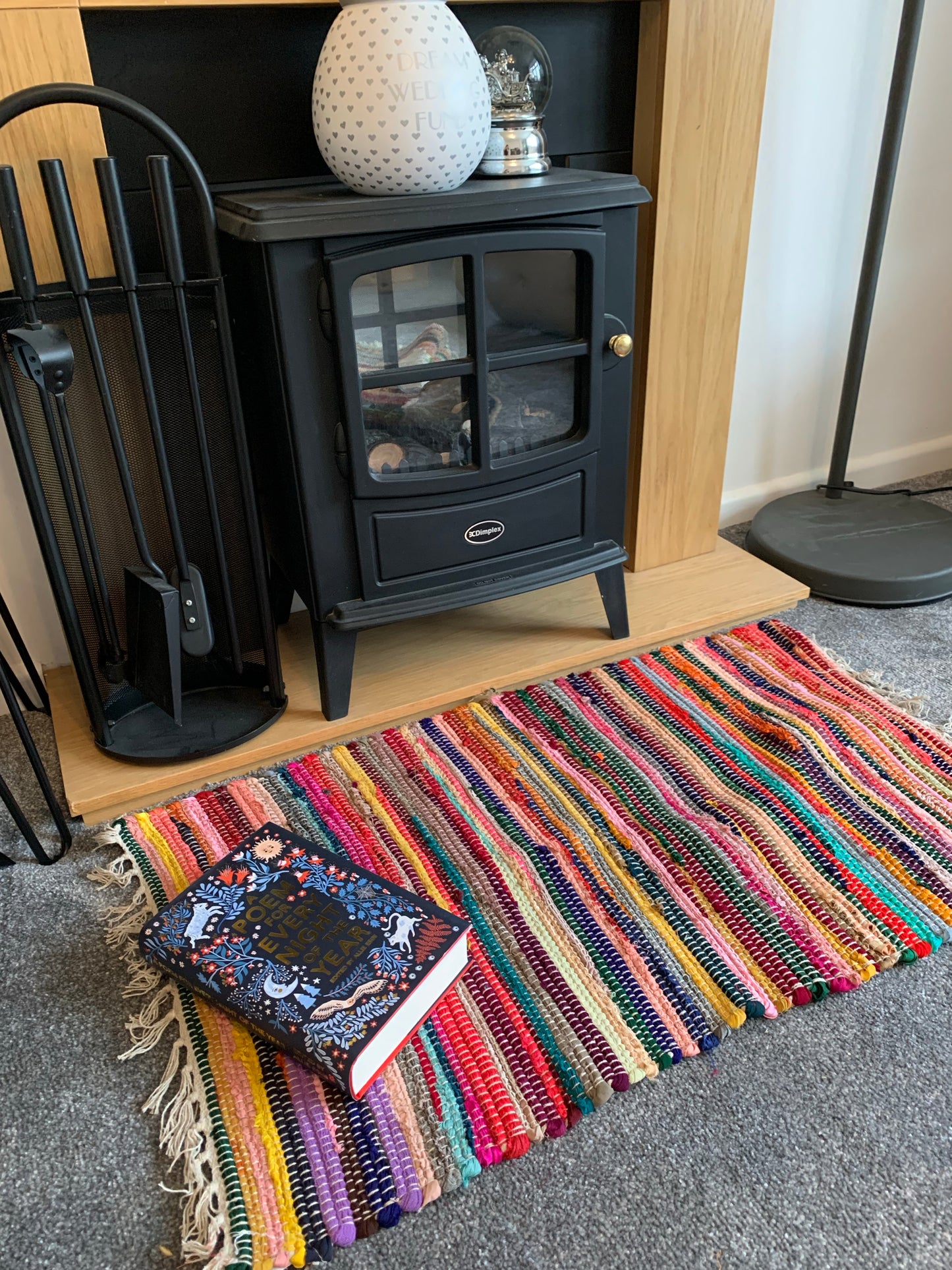 Rainbow Rag Rug made from recycled materials