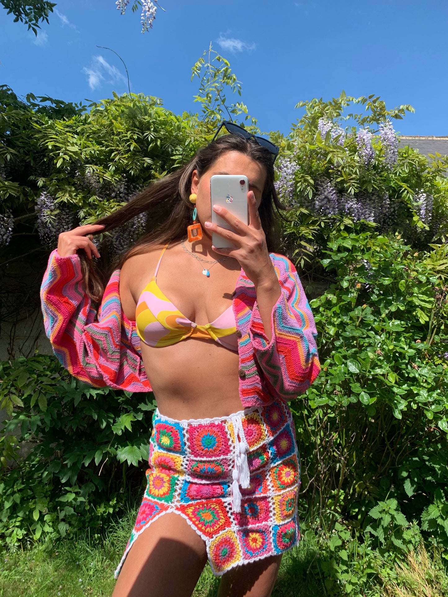 Tutti Frutti Granny Square Skirt with Split